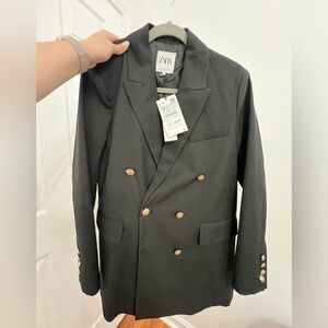Zara blazer recta botones dorados